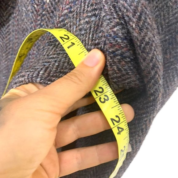 Vintage 80s Dark Grey Wool Tweed Double Button Sport Coat Size 44 - Picture 7 of 8